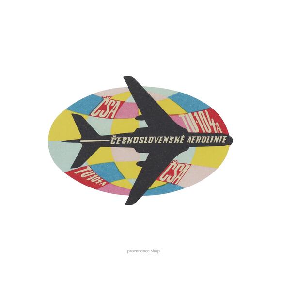 🔴Airline Label Postcard Sticker- CESKOSLOVENSKE AEROLINIE - Picture 1 of 2